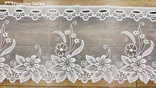 Méteráru, Vitrázs Függöny, Zsakar, fehér, 40 cm