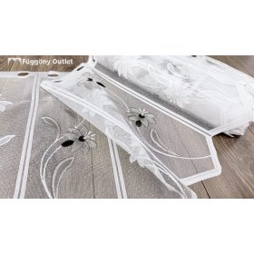   Méteráru, Vitrázs Függöny, Zsakar, szürke virág, 45 cm 