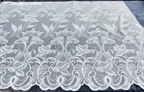 Méteráru, Vitrázs Függöny, Zsakar, Botanik, fehér 84 cm 