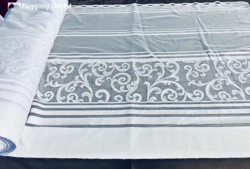 Méteráru, Vitrázs Függöny, Zsakar, csíkos, fehér 80 cm 