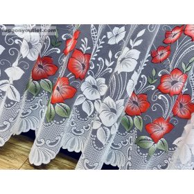 Pipacsvirág, fehér alapon piros, 300x250 cm