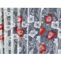 Pipacsvirág, fehér alapon piros, 300x250 cm
