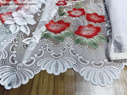 Pipacsvirág, fehér alapon piros, 300x250 cm