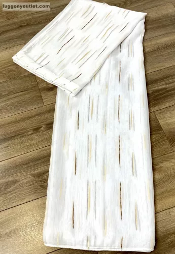 Voile, Palcia, fehér alapon barna és arany, 300x260 cm