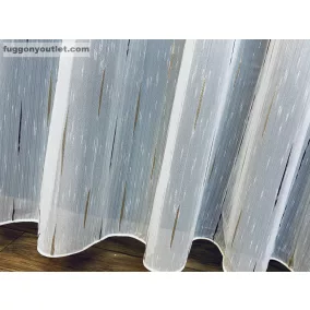 Voile, Pálcikás, fehér alapon barna arany, 400x150 cm