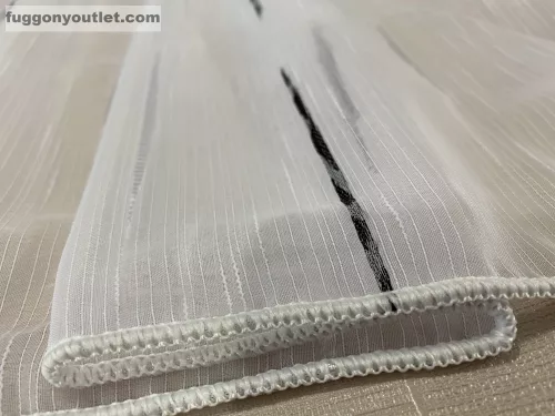 Voile, Pálcikás, fehér alapon fekete, 300x175 cm