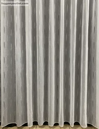 Voile, Pálcikás, fehér alapon fekete, 200x175 cm