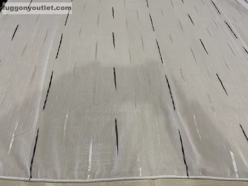 Voile, Pálcikás, fehér alapon fekete, 200x175 cm