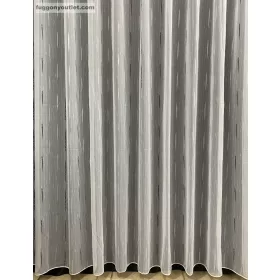 Voile, Pálcikás, fehér alapon fekete, 400x260 cm