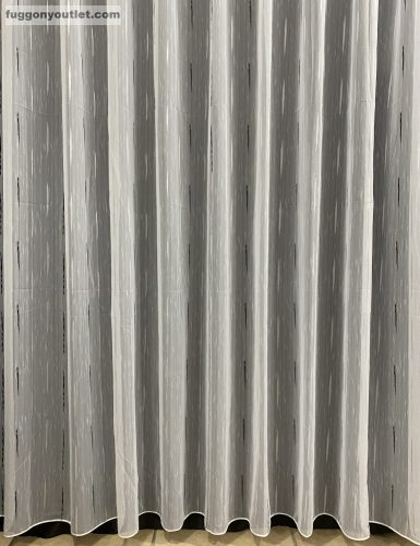 Voile, Pálcikás, fehér alapon fekete, 500x260 cm