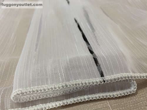 Voile, Pálcikás, fehér alapon fekete, 500x260 cm