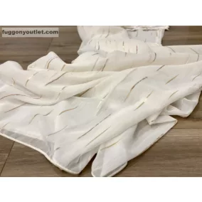 Voile, Pálcikás, krém alapon arany, 300x175 cm
