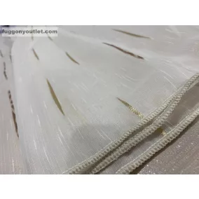 Voile, Pálcikás, krém alapon arany, 300x150 cm