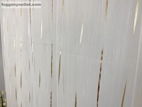 Voile, Pálcikás, krém alapon arany, 300x175 cm