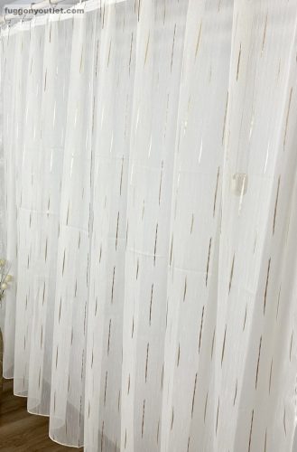 Voile, Pálcikás, krém alapon arany bronz, 300x260 cm