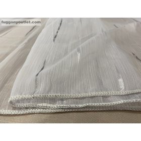 Méteráru, Voile, Pálcikás, fehér alapon szürke, 280 cm