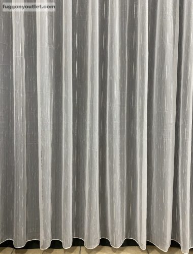 Méteráru, Voile, Pálcikás, fehér alapon szürke, 280 cm