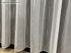 Méteráru, Voile, Pálcikás, fehér alapon szürke, 280 cm