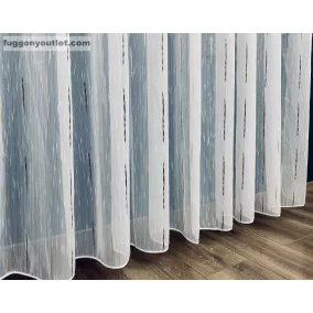 Voile, Pálcikás, fehér alapon barna arany, 400x260 cm