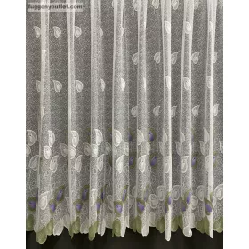 Tulipánlevél, fehér alapon barna és lila, 500x250 cm