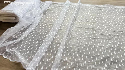Méteráru, Vitrázs Függöny Damla, fehér, 115 cm 