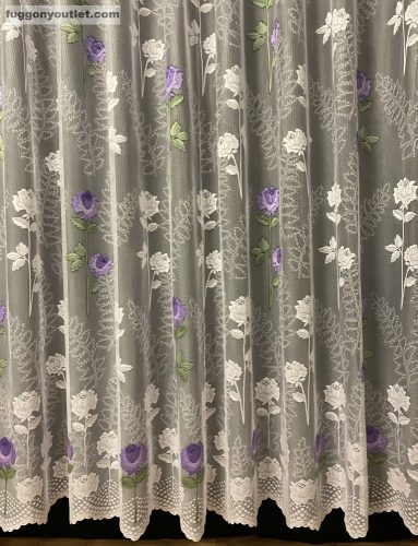 Rózsaszál, fehér lila, 400x250 cm