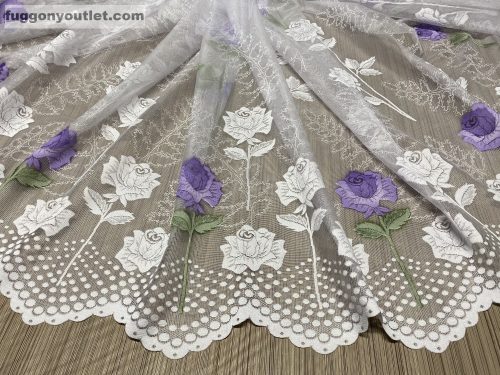 Rózsaszál, fehér lila, 300x250 cm