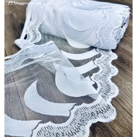   Méteráru, Vitrázs Függöny, Zsakar, hullám, fehér, 38 cm