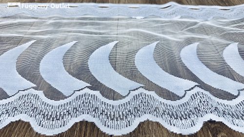 Méteráru, Vitrázs Függöny, Zsakar, hullám, fehér, 38 cm