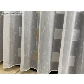 Voile, Kocka, fehér alapon arany ezüst, 300x260 cm 