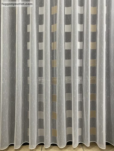 Voile, Kocka, fehér alapon arany ezüst, 300x260 cm 