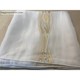 Voile, Agnes, fehér alapon arany, 300x260 cm 