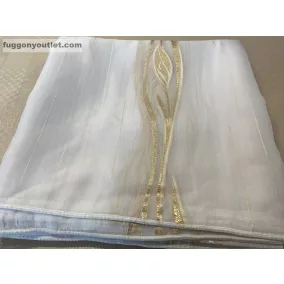 Voile, Agnes, fehér alapon arany, 300x260 cm 