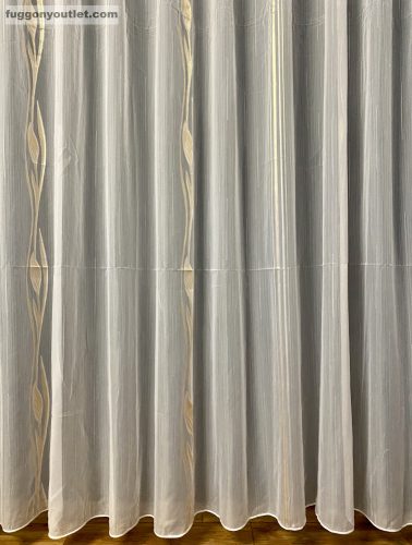 Voile, Agnes, fehér alapon arany, 300x260 cm 