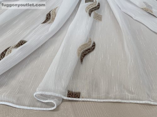 Voile, Zelis, fehér alapon barna arany, 300x260 cm 