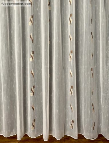 Voile, Zelis, fehér alapon barna arany, 300x260 cm 