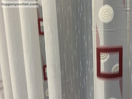 Voile, Beata, fehér alapon bordó, 300x260 cm