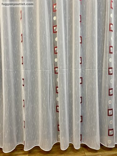 Voile, Beata, fehér alapon bordó, 300x260 cm