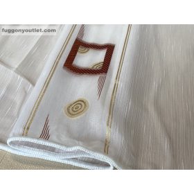 Voile, Beata, fehér alapon Terra és arany 300x260 cm 