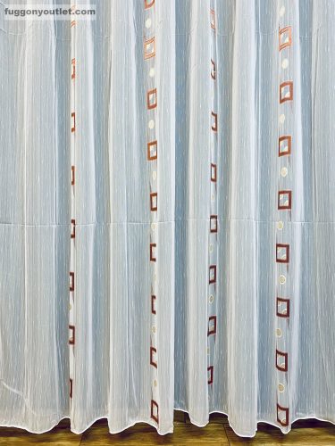 Voile, Beata, fehér alapon Terra és arany 300x260 cm 