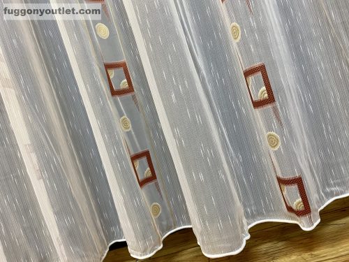 Voile, Beata, fehér alapon Terra és arany 300x260 cm 