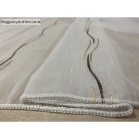 Voile, Elena, fehér alapon barna arany, 300x260 cm