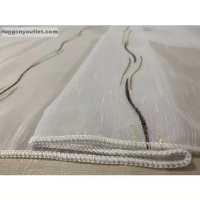 Voile, Elena, fehér alapon barna arany, 300x260 cm