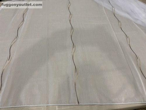 Voile, Elena, fehér alapon barna arany, 300x260 cm