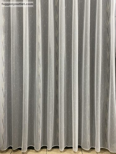 Voile, Elena, fehér alapon barna arany, 300x260 cm