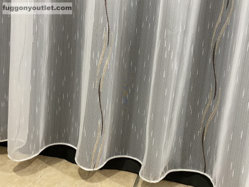 Voile, Elena, fehér alapon barna arany, 300x260 cm