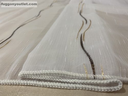 Voile, Elena, fehér alapon barna és arany, 500x260 cm 