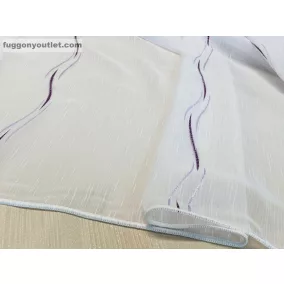 Voile, Elena, fehér alapon lila, 300x260 cm 