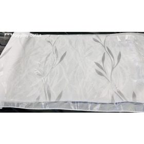   Méteráru, Voile, Viola, fehér alapon ezüst és fehér , 280 cm