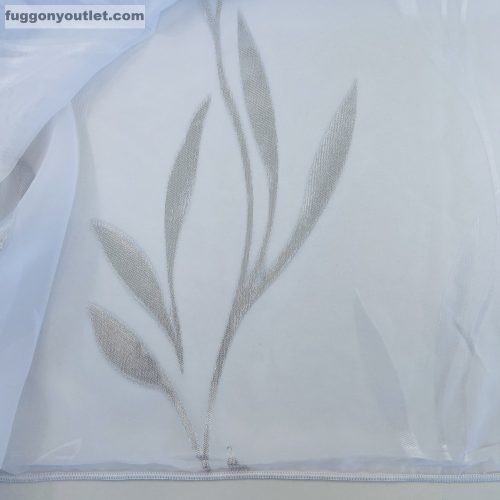 Méteráru, Voile, Viola, fehér alapon ezüst és fehér , 280 cm